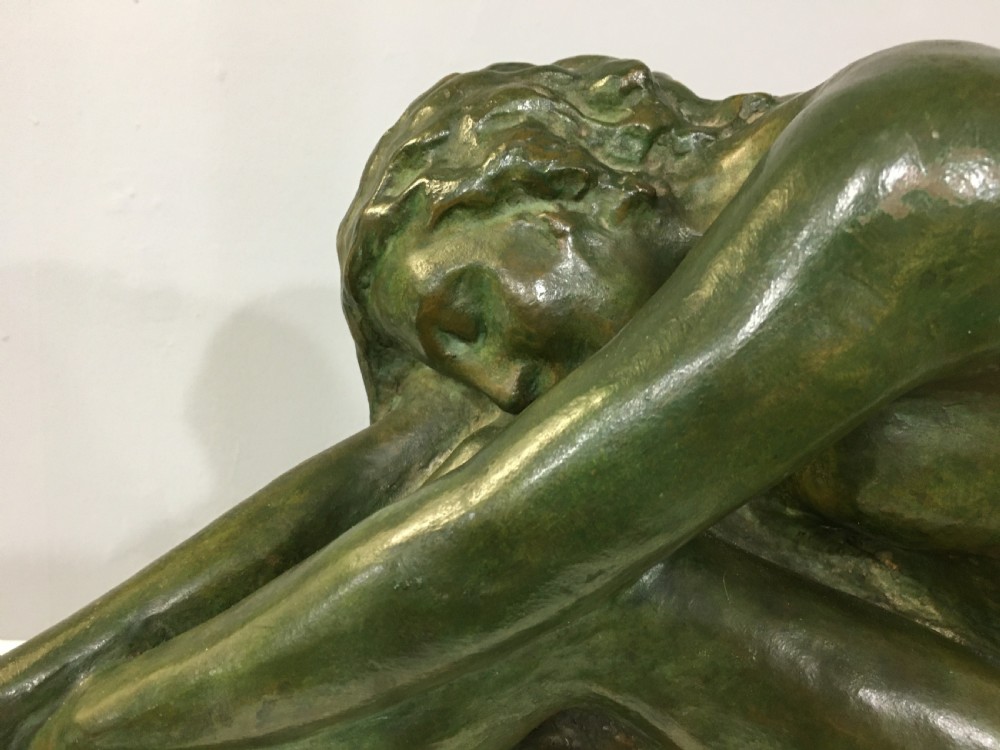 Amadeo Gennarelli (Italian 1881-1943) French Art Deco Bronze Girl c1920-30 View II