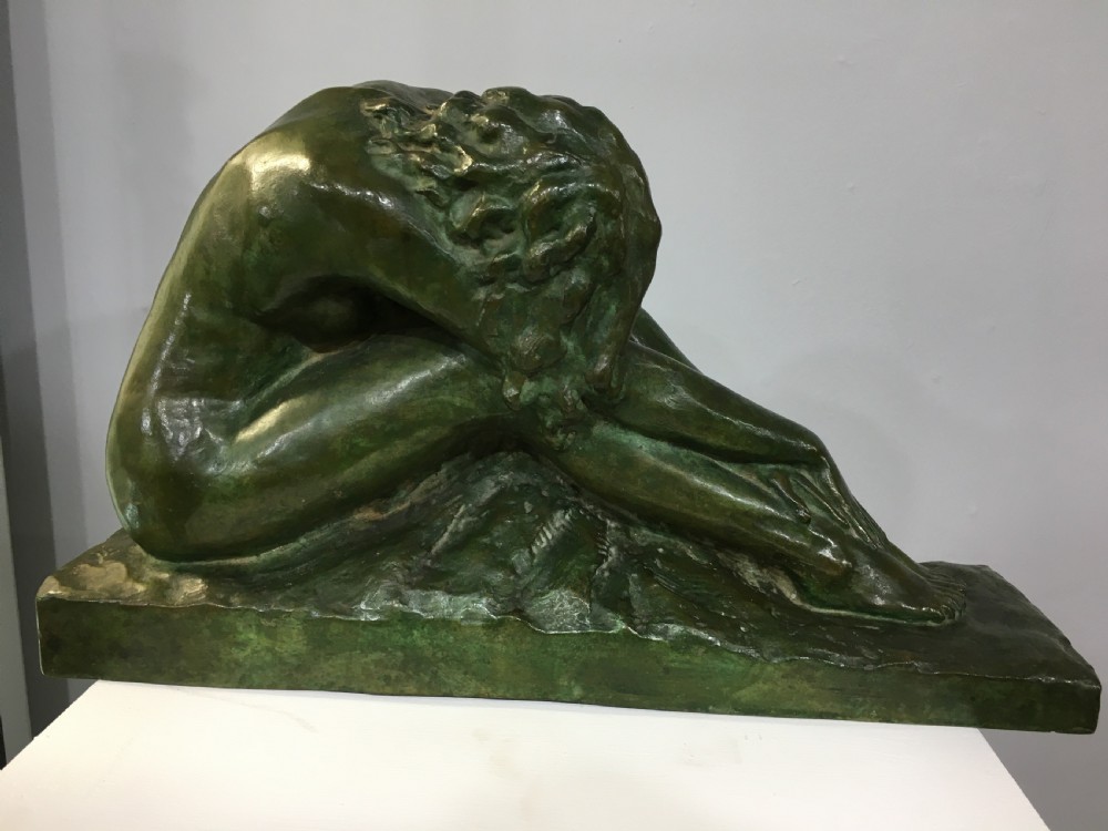 Amadeo Gennarelli (Italian 1881-1943) French Art Deco Bronze Girl c1920-30 View V
