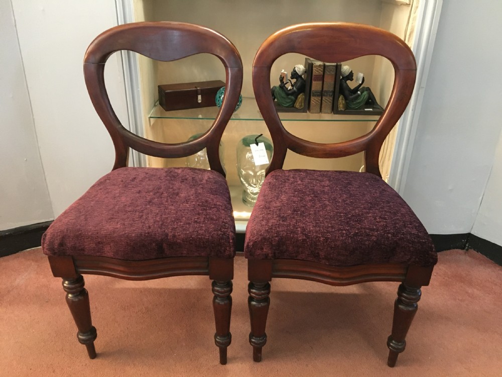 Set of 4 Victorian Balloon Back Mahogany Dining Chairs View III