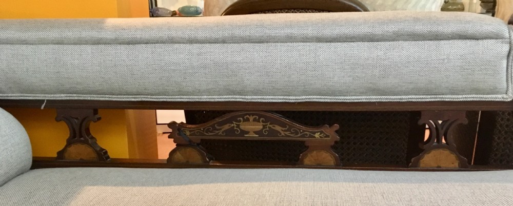 Late Victorian/Edwardian Chaise Longue with Boxwood Inlay c.1900 - 10 View III