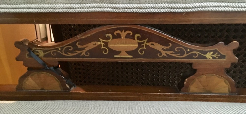 Late Victorian/Edwardian Chaise Longue with Boxwood Inlay c.1900 - 10 View IV