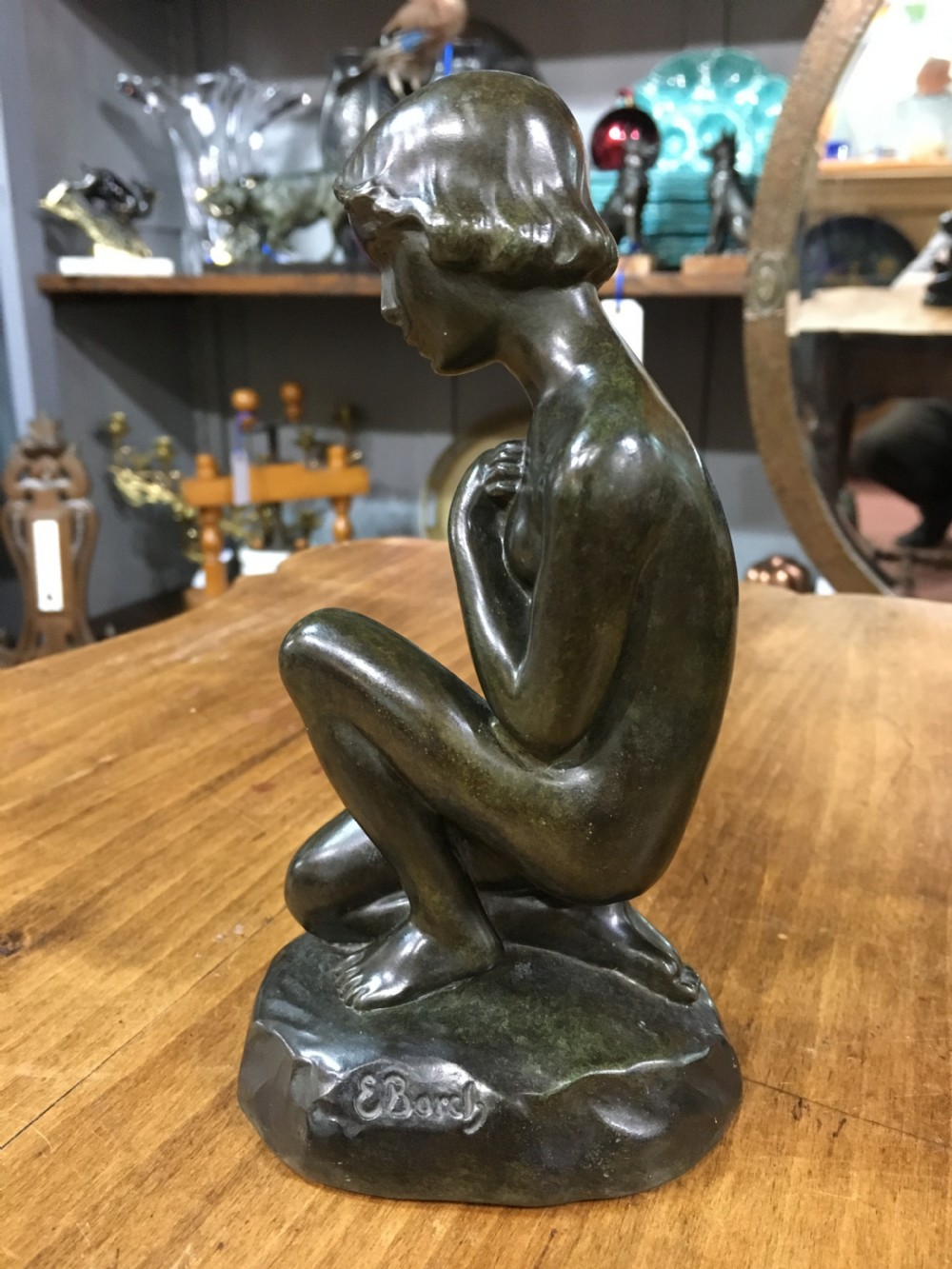 Elna Borch (Danish 1869-1950) Art Deco Bronze Figure of a Young Girl c1920s