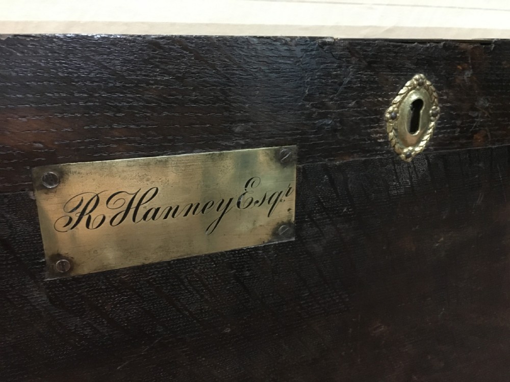 Oak Banded Silver Chest London Silversmith by Royal Appointment Early C19th View III