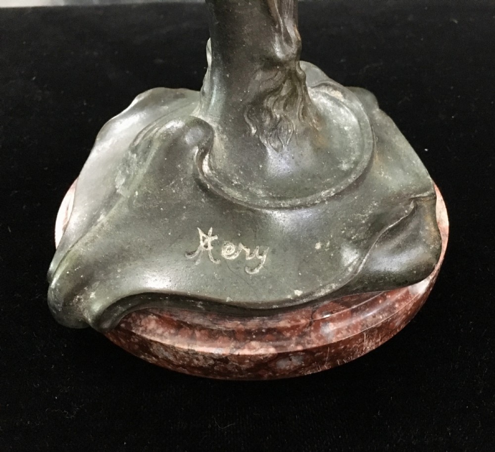Loetz Oil Lamp with Base by A. Fery c. 1900 View V