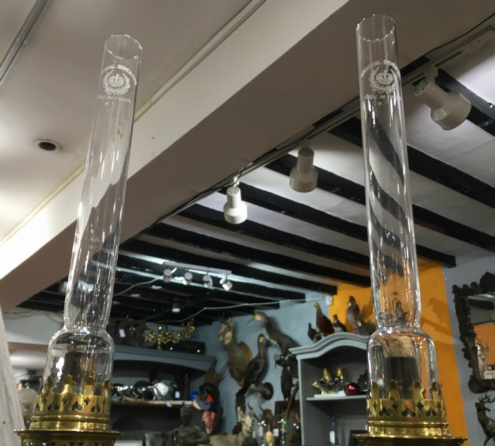 Pair of Oil Lamps on Barbedienne Candlesticks c.1900 View IV