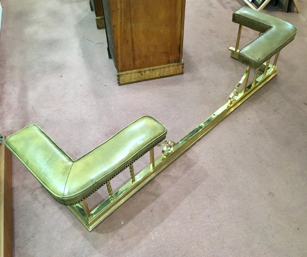 Antique Early 20th Century Brass and Steel Fire Fender View IV