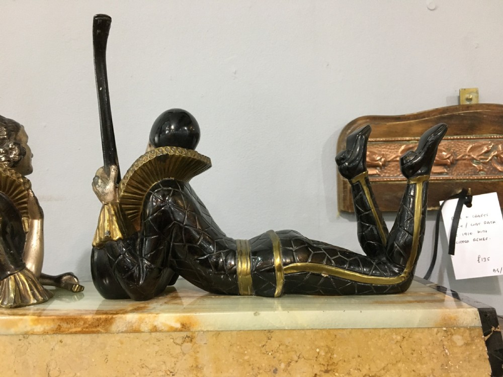 French Art Deco Original Pierrot & Columbine Figures c1930 View IX