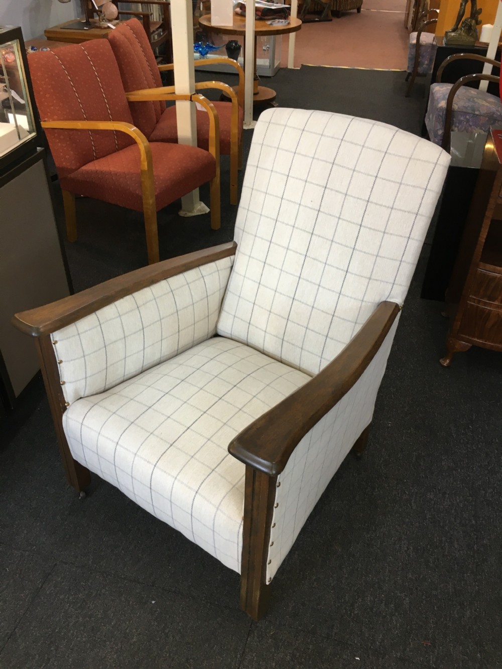 Pair of Art Deco Chairs with Oak Frame c1930 View VI
