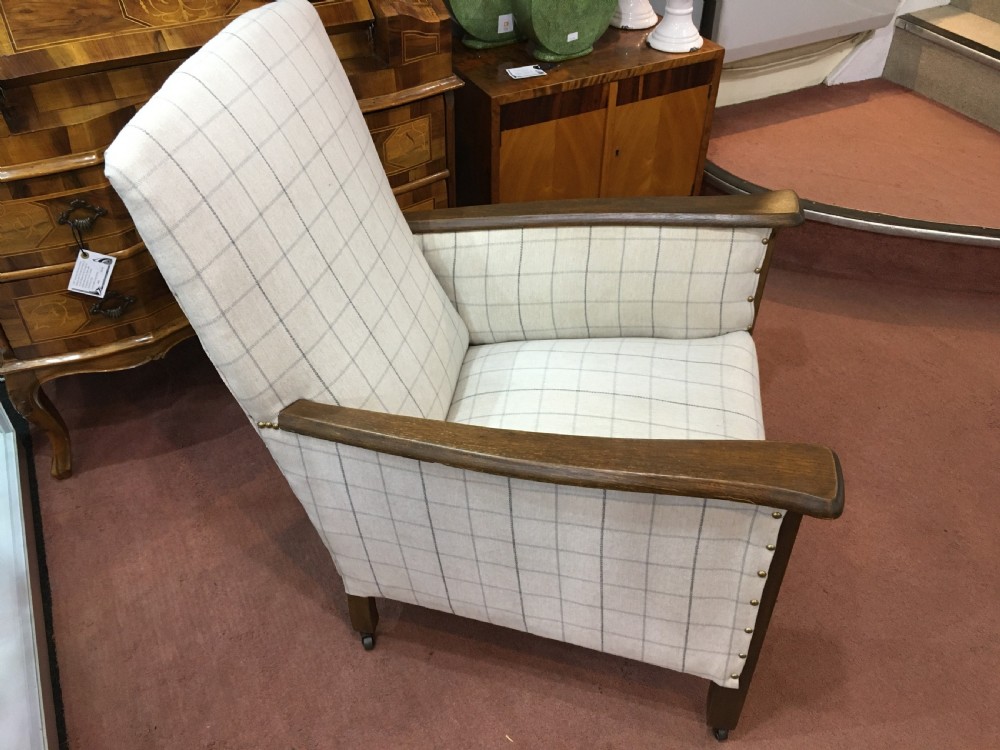 Pair of Art Deco Chairs with Oak Frame c1930 View VII