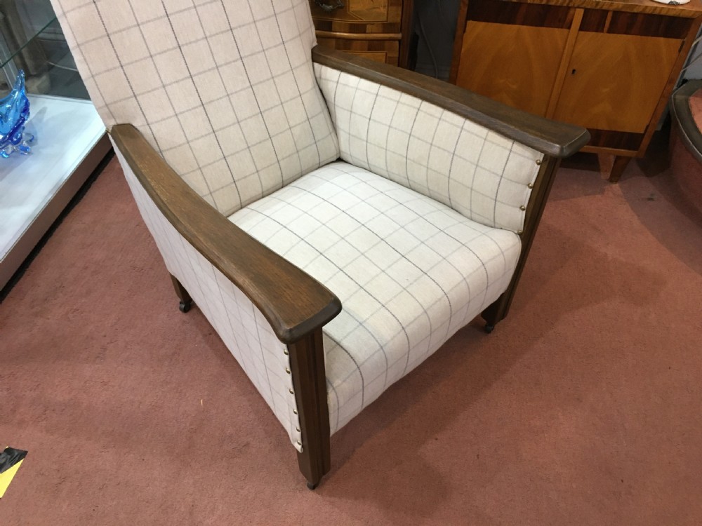Pair of Art Deco Chairs with Oak Frame c1930 View VIII
