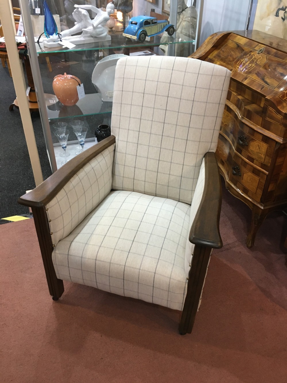 Pair of Art Deco Chairs with Oak Frame c1930 View IX
