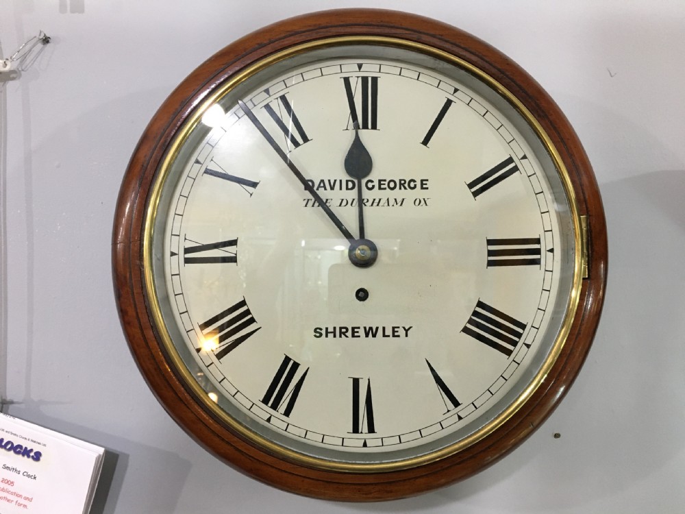 Ex Pub Wall Clock, Fusee Movement, Mahogany Case C19th