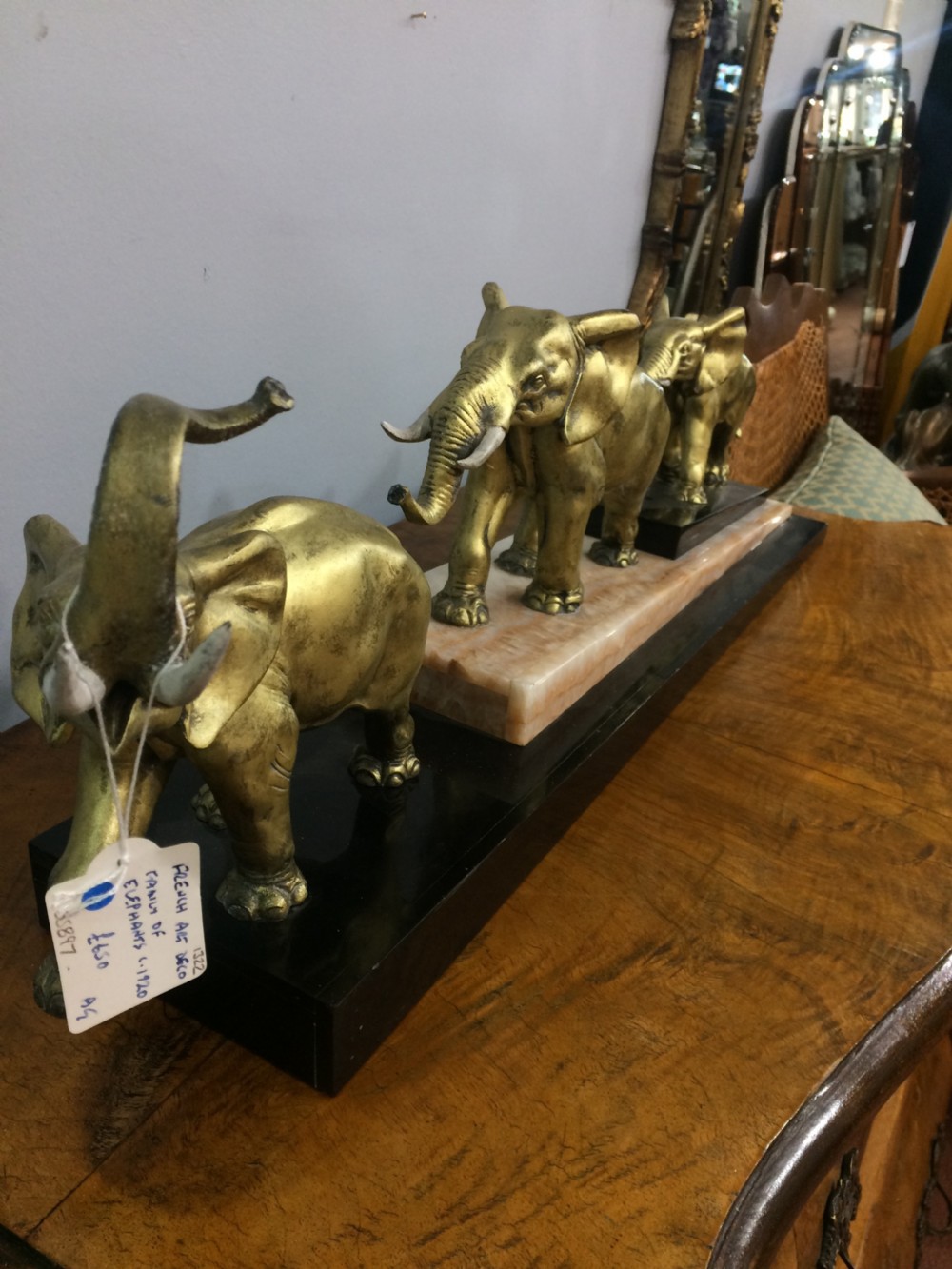 French art deco family of elephants c.1920 View IV