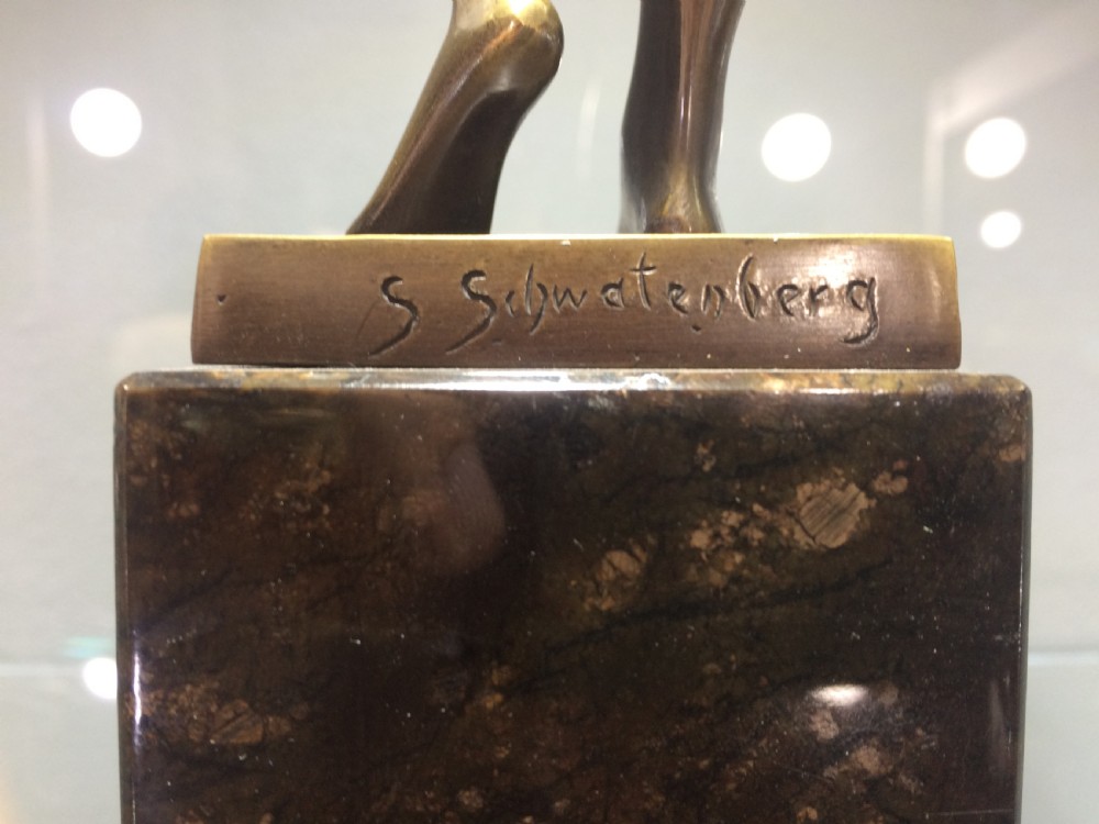 Spiro Schwattenburg. Signed, patinated bronze of a naked female. German. c.1910 View III