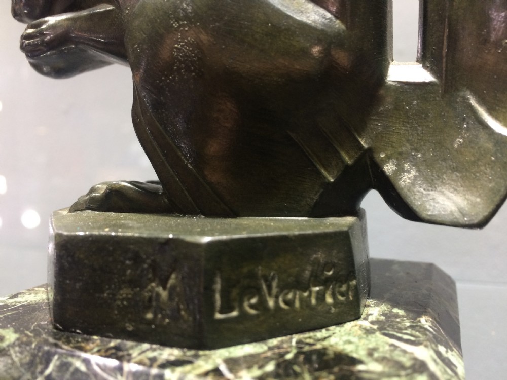 Pair of art deco squirrel bookends by Max Le Verrier. c.1920-30. Signed in casts View II