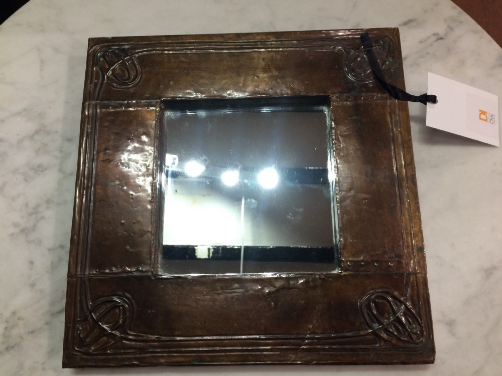 Glasgow school arts and crafts copper mirror c.1910 View II