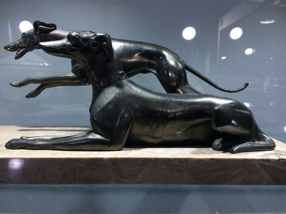 French art deco greyhound mood lamp c1930 View II