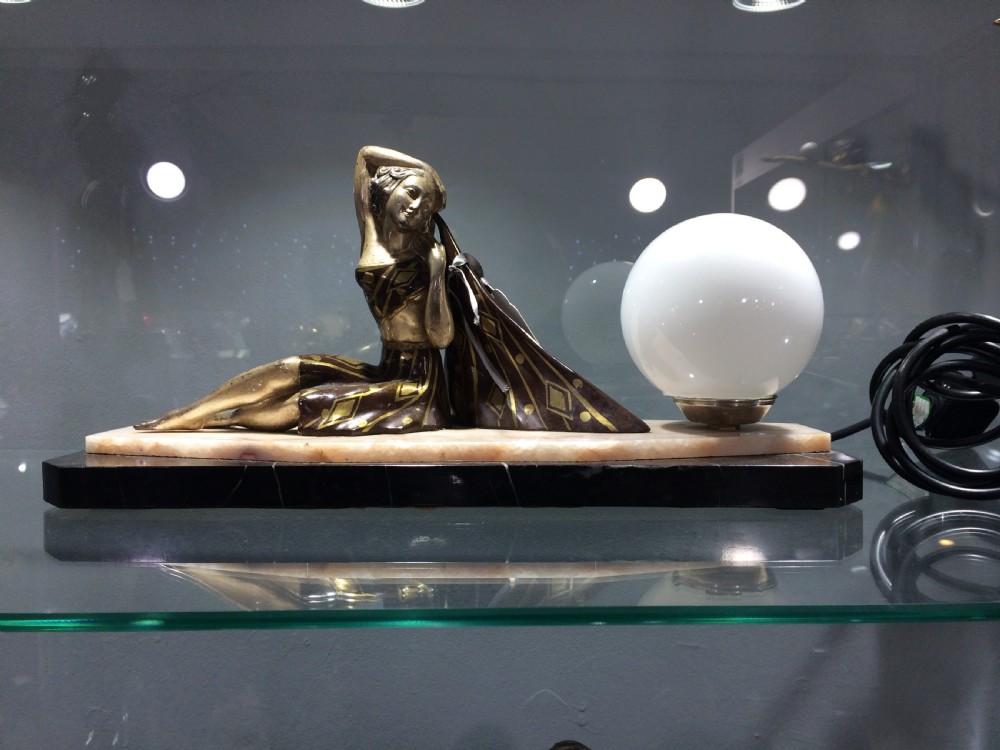 French art deco lady lamp. c.1920-30's.