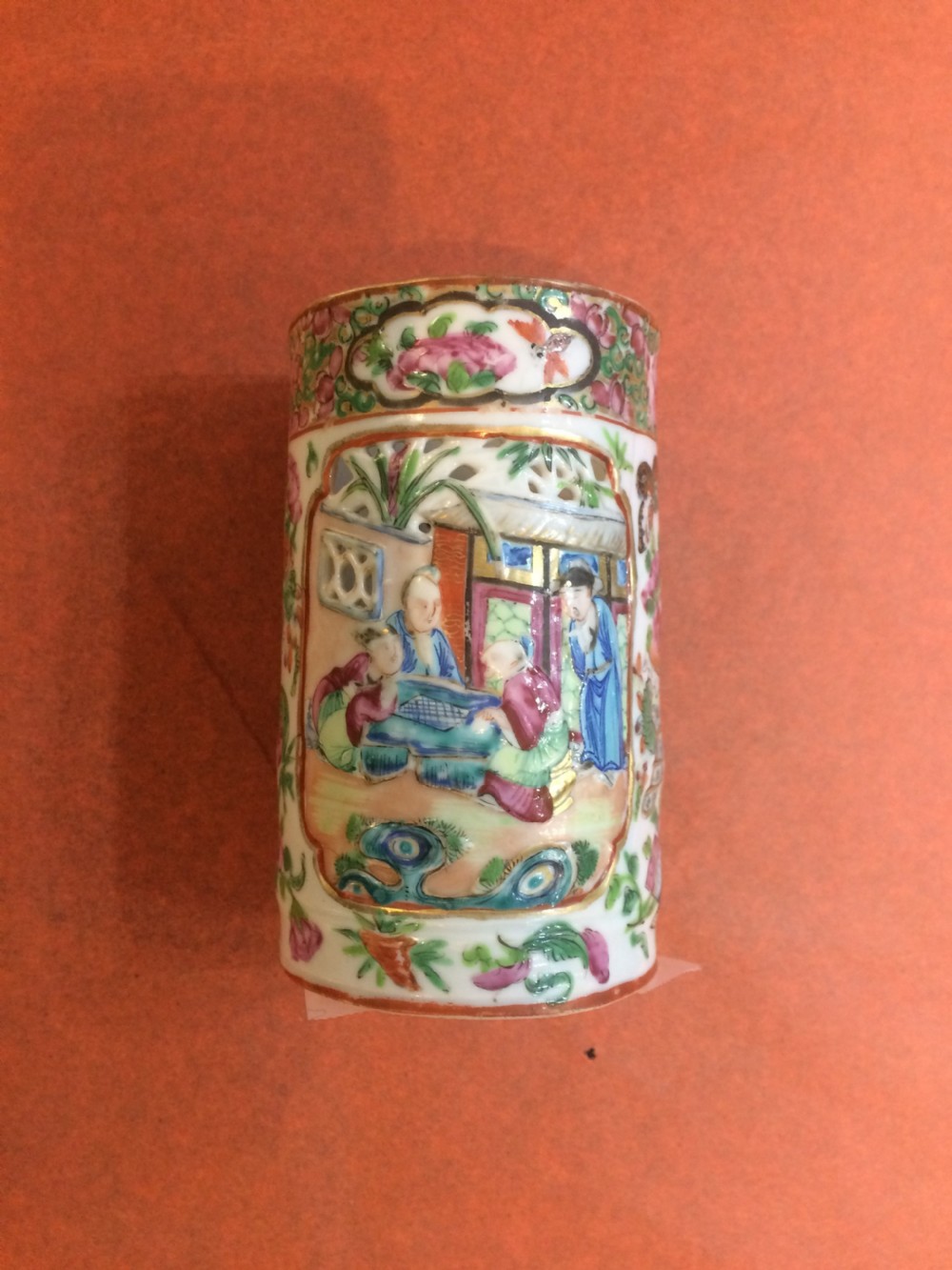 19th Century Cantonese Pierced Brush Pot. View III