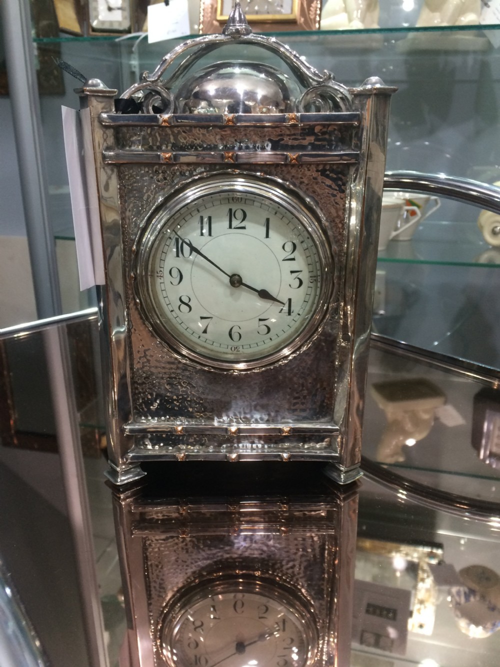George Walton Silver-Plated Copper Clock c1910