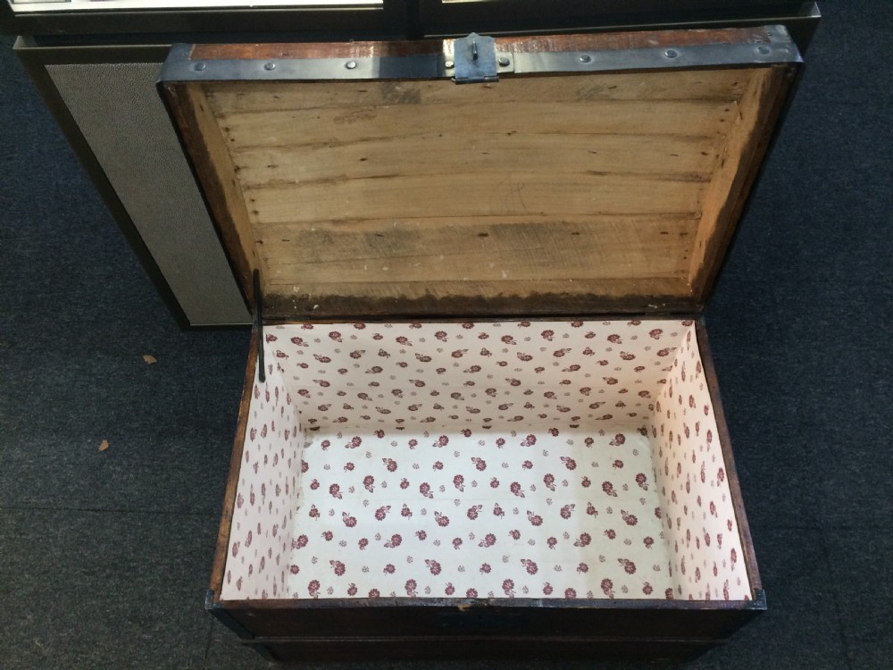 French Storage Box/ Oak Trunk 19th Century View II