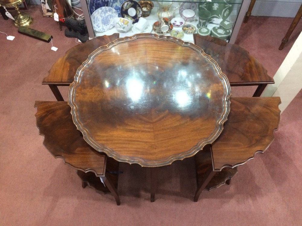 Mahogany Occasional Table With Four Nesting Tables