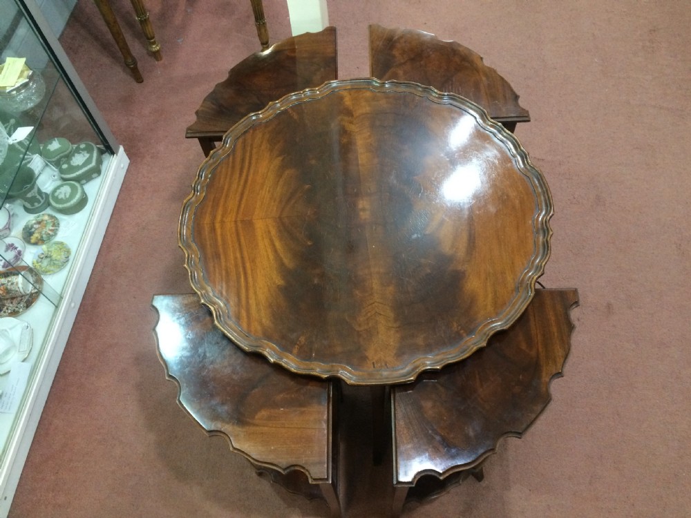 Mahogany Occasional Table With Four Nesting Tables View II