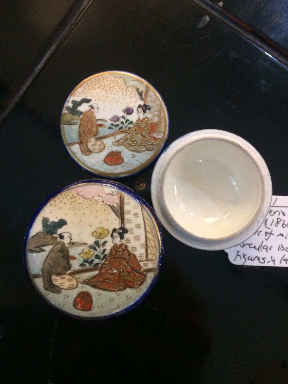Meiji Period Miniature Circular Boxes.