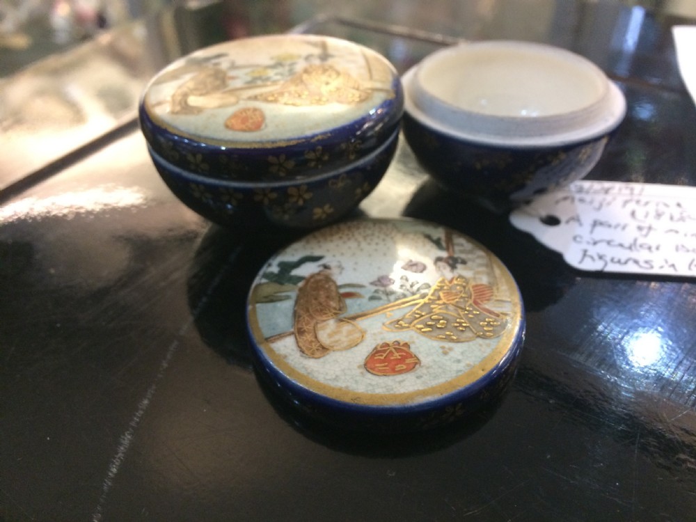 Meiji Period Miniature Circular Boxes. View II