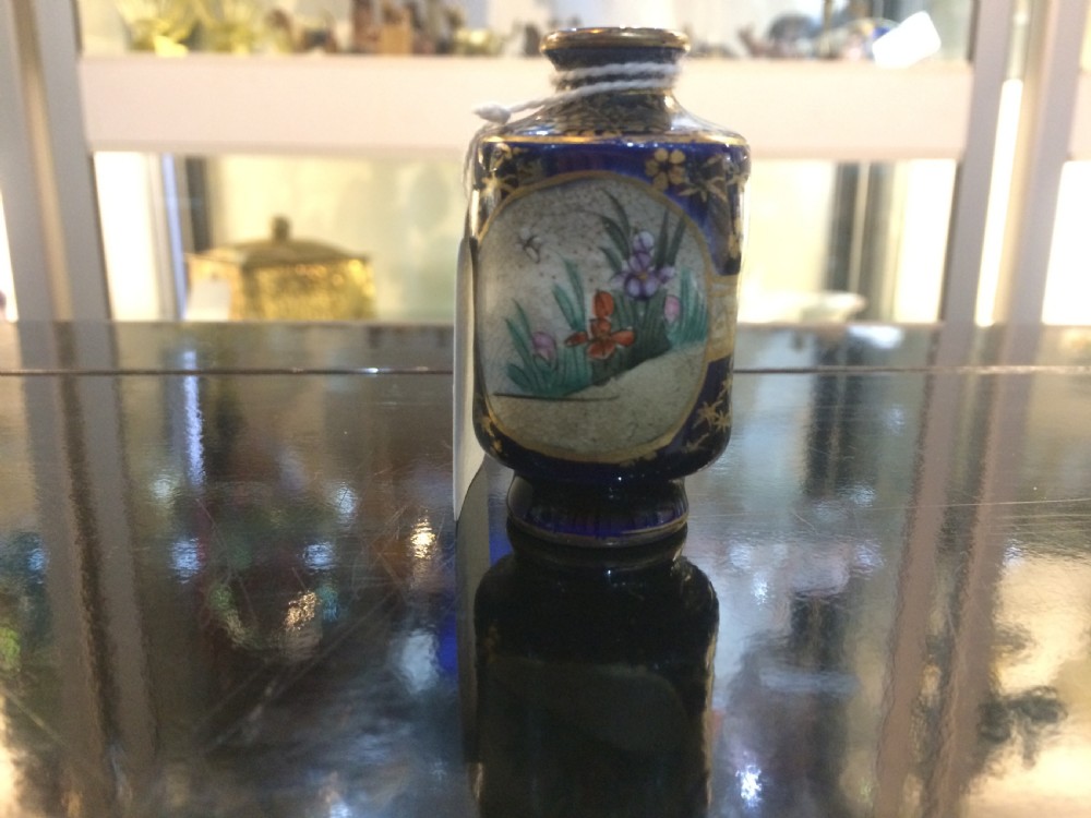 Satsuma Mini-Vase On Stand Meji Period View II