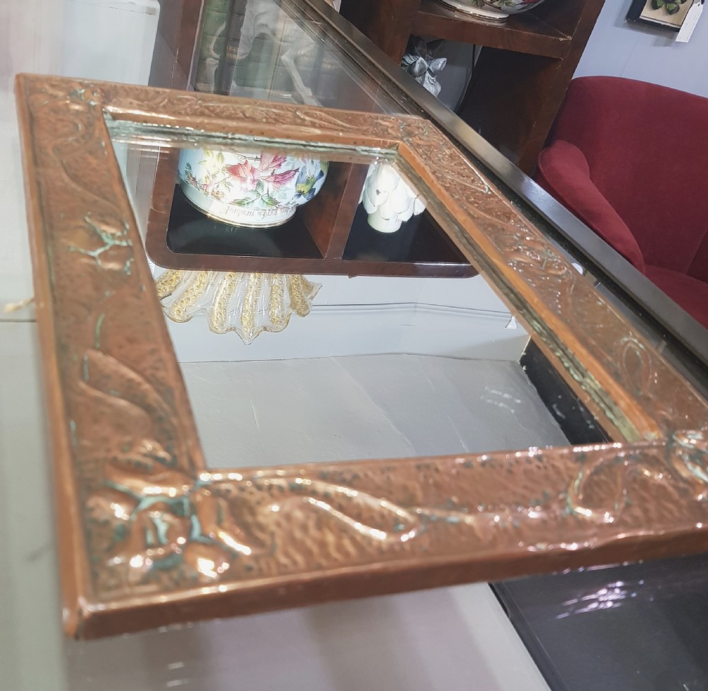 Arts & Crafts Copper Mirror c.1910 Art Nouveau  View VII