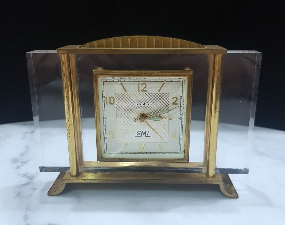 French Art Deco Travel Clock by SMI c.1930 