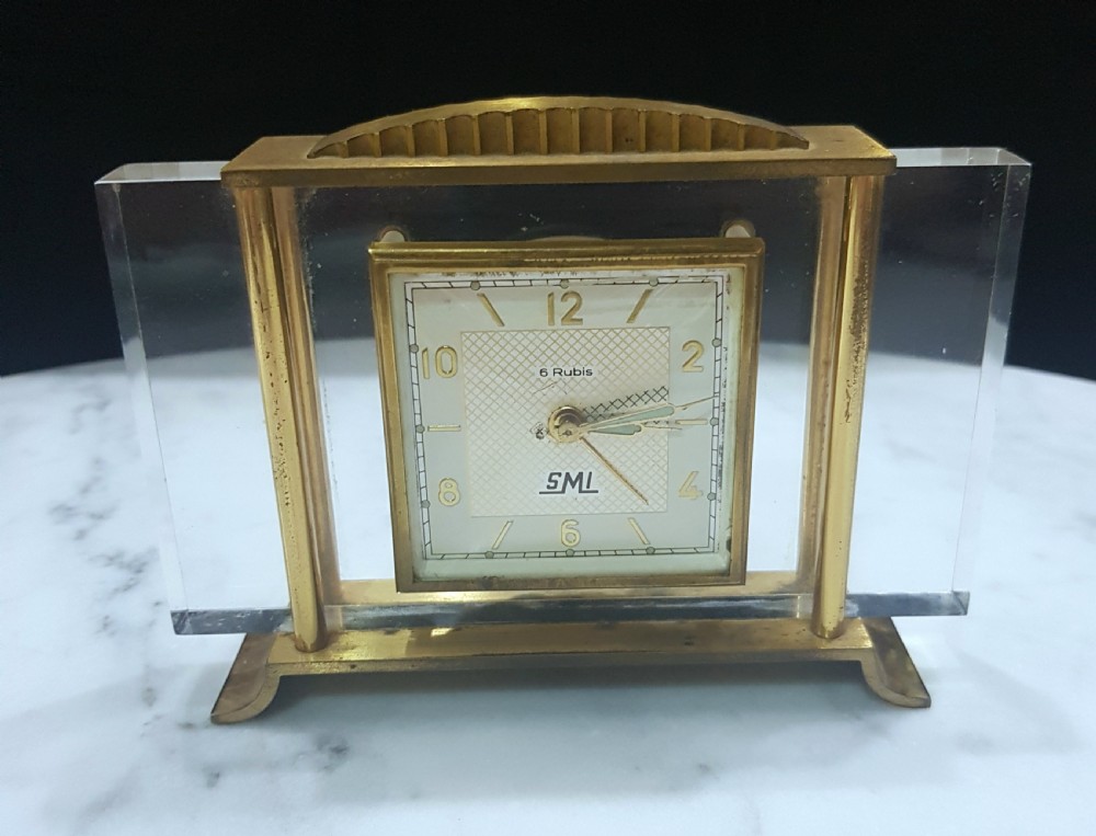 French Art Deco Travel Clock by SMI c.1930  View VI