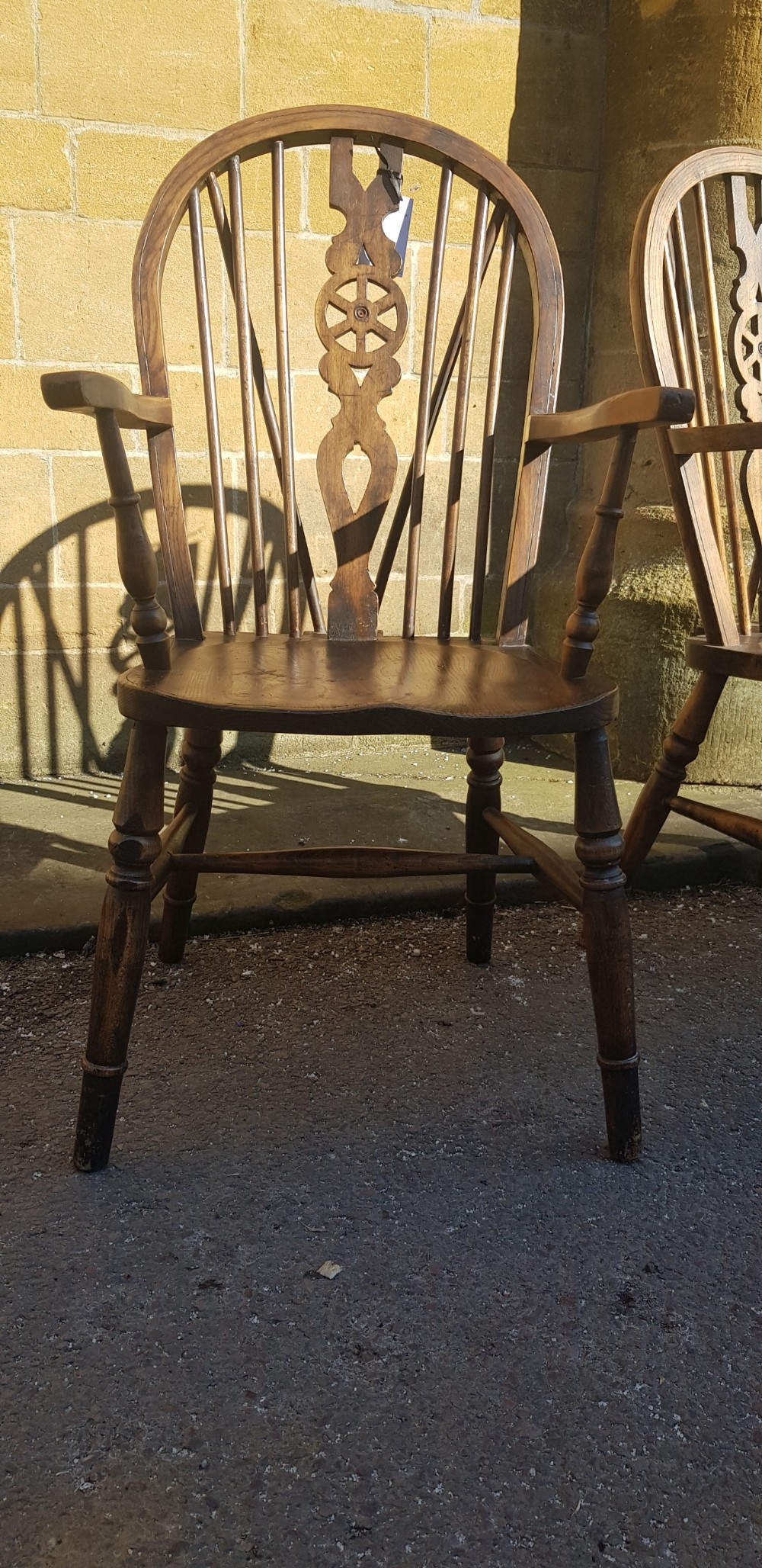 Pair Windsor Armchairs in Beech 19th Century  High Hoop Back  View VIII