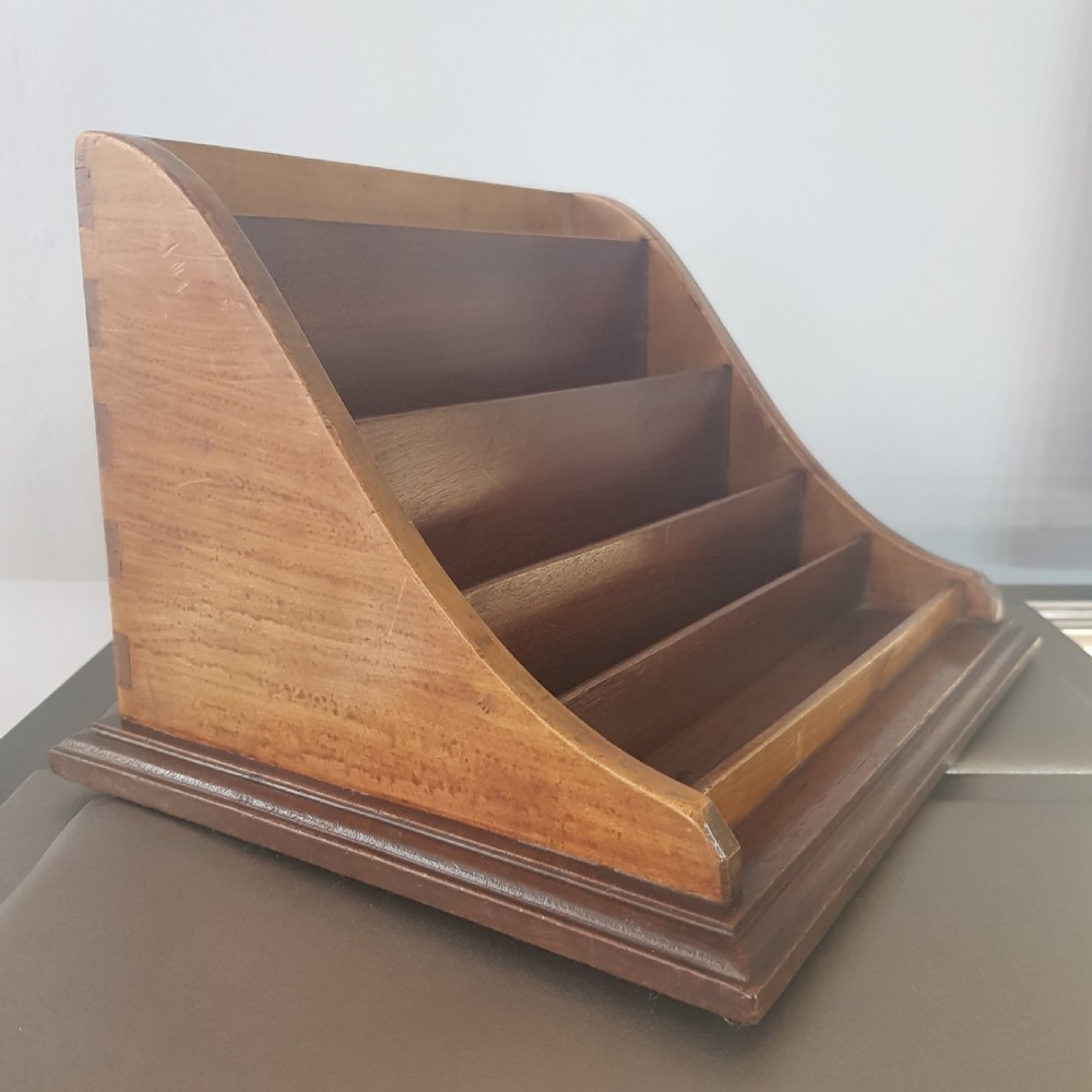 Desk Tidy in Sycamore & Mahogany of Dovetailed Construction - Late Victorian  View IV