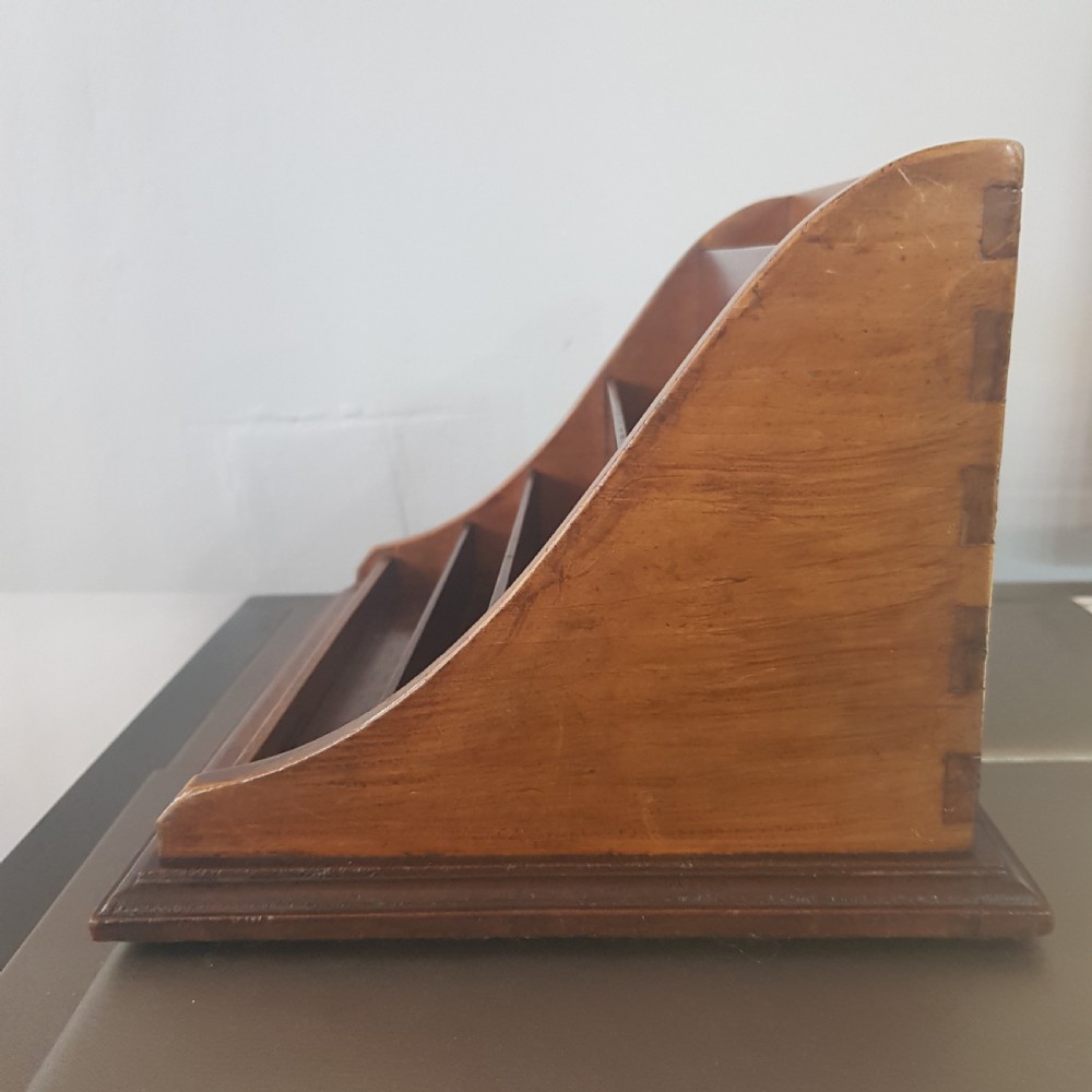 Desk Tidy in Sycamore & Mahogany of Dovetailed Construction - Late Victorian  View V