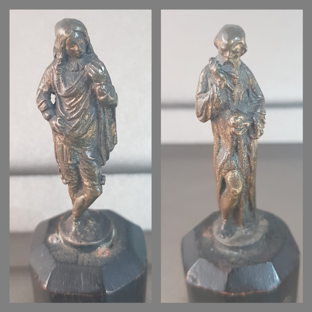 Gilt Bronze Galileo & Newton Early 19th Century Italian Figures