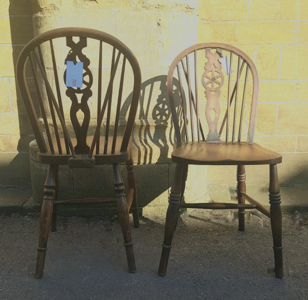 Pair Beech Windsor Chairs Late 19th Century  View III