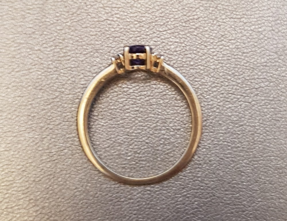 Tanzanite & Diamond Ring on 9
Ct Gold- Size P / P ½ View V