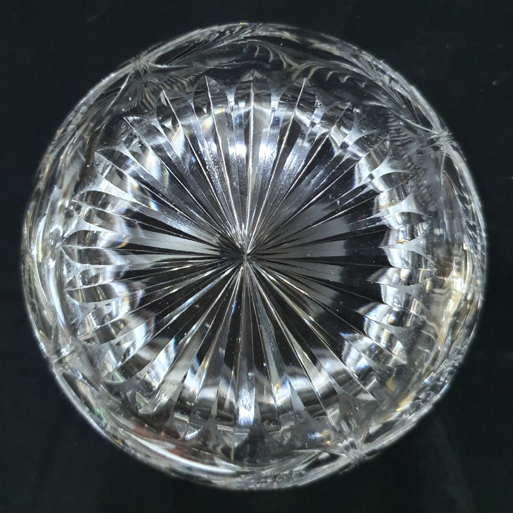 Gold Guilloche on Sterling (London 1915) Glass Powder Bowl  View VIII