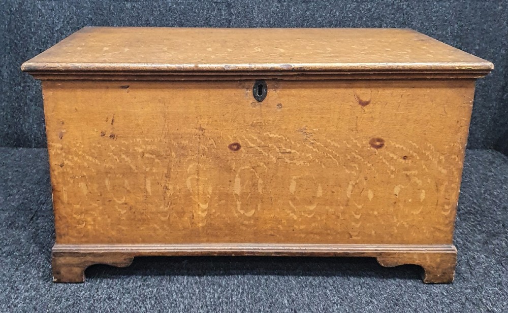 Mid 19th Century Pine Trunk / Storage / Blanket Box 1865 Date Inscribed 