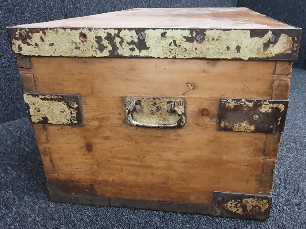 Victorian Pine Trunk Chest Storage Box  View VI