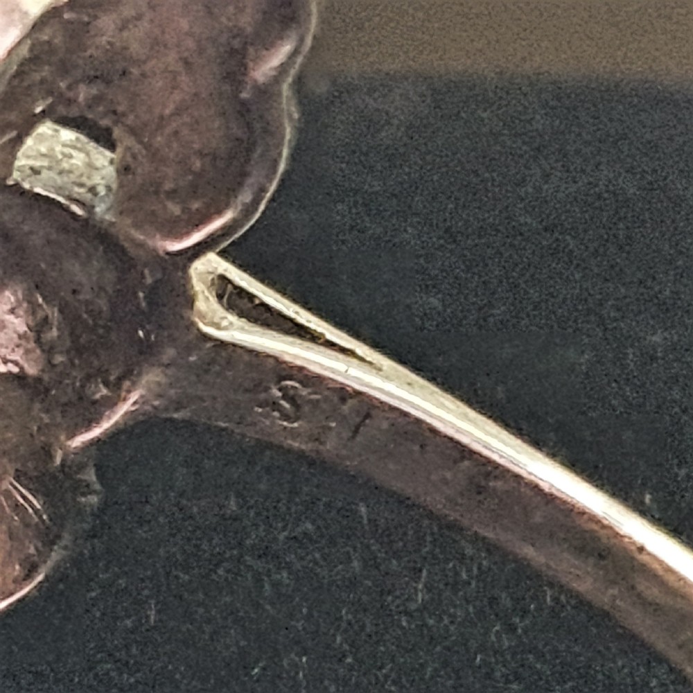 C.1920s Art Deco Marcasite on Silver Ring - Size T½ / U  View IX