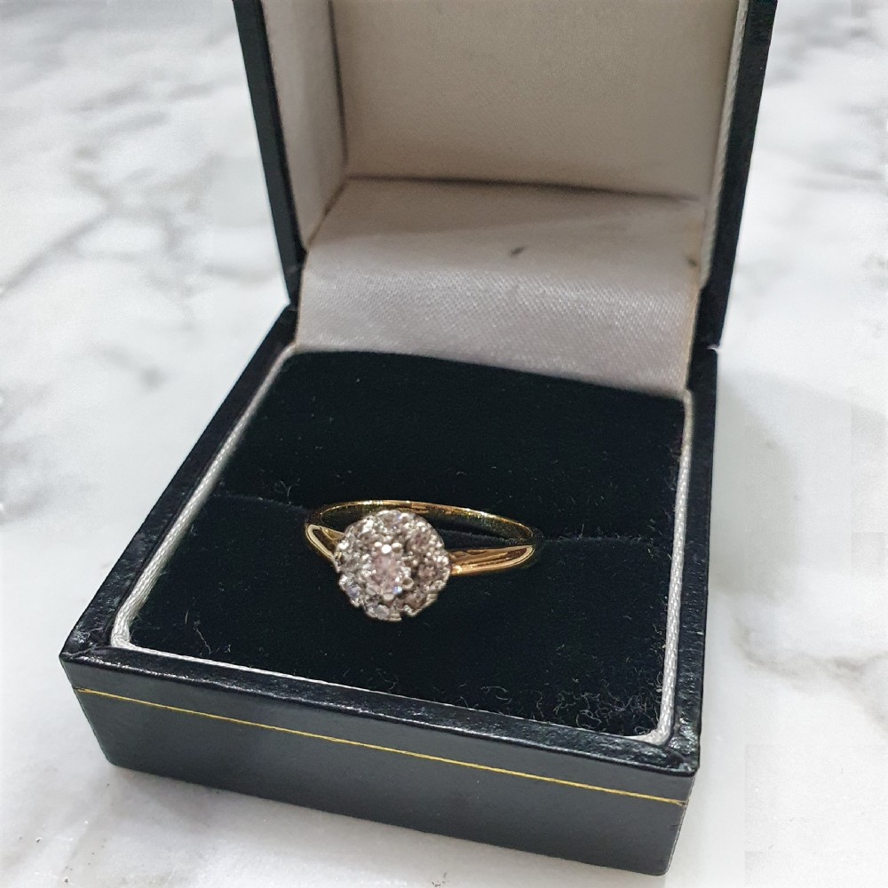 1950s Old Cut Diamond Ring 18 Carat Gold - Size L½ View V