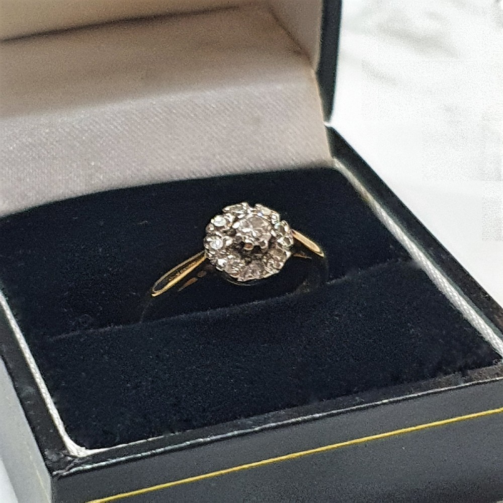 1950s Old Cut Diamond Ring 18 Carat Gold - Size L½ View XII