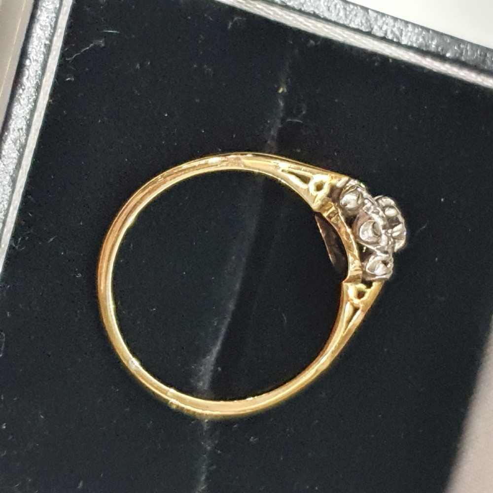 1950s Old Cut Diamond Ring 18 Carat Gold - Size L½ View XIII