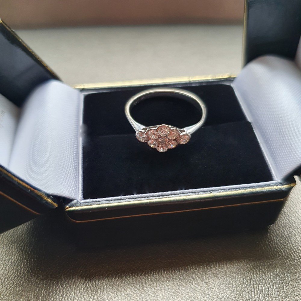 Old European Cut Diamond Platinum & 18ct White Gold Ring - Size N / N½ View II