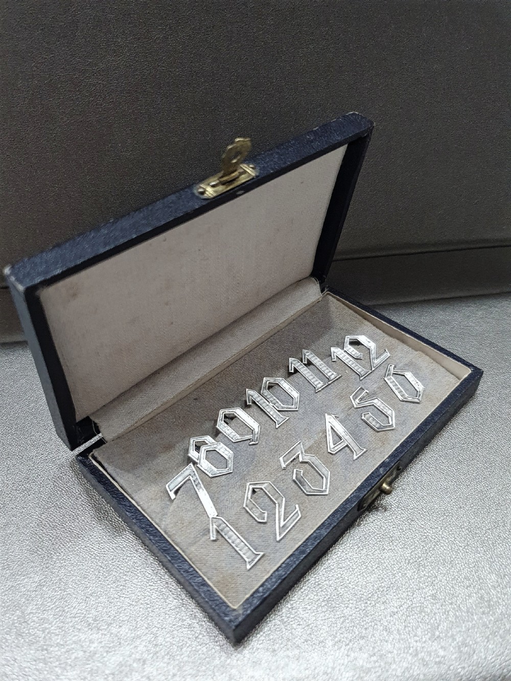 Art Deco Silver Drinks / Place Markers Continental in Original Box c.1920