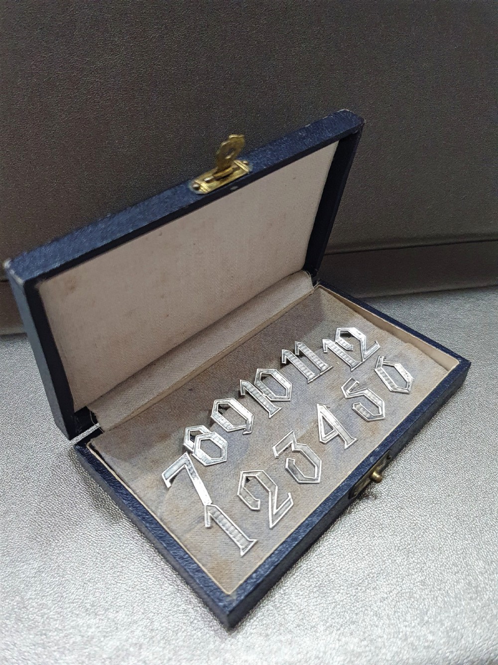 Art Deco Silver Drinks / Place Markers Continental in Original Box c.1920 View IV