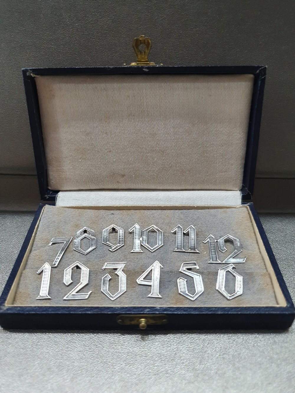 Art Deco Silver Drinks / Place Markers Continental in Original Box c.1920 View V
